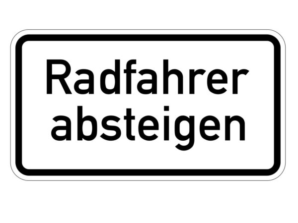 Verkehrszeichen 1012 32 Zusatzzeichen Radfahrer Absteigen Radfahrausbildung Grundschule Parcours